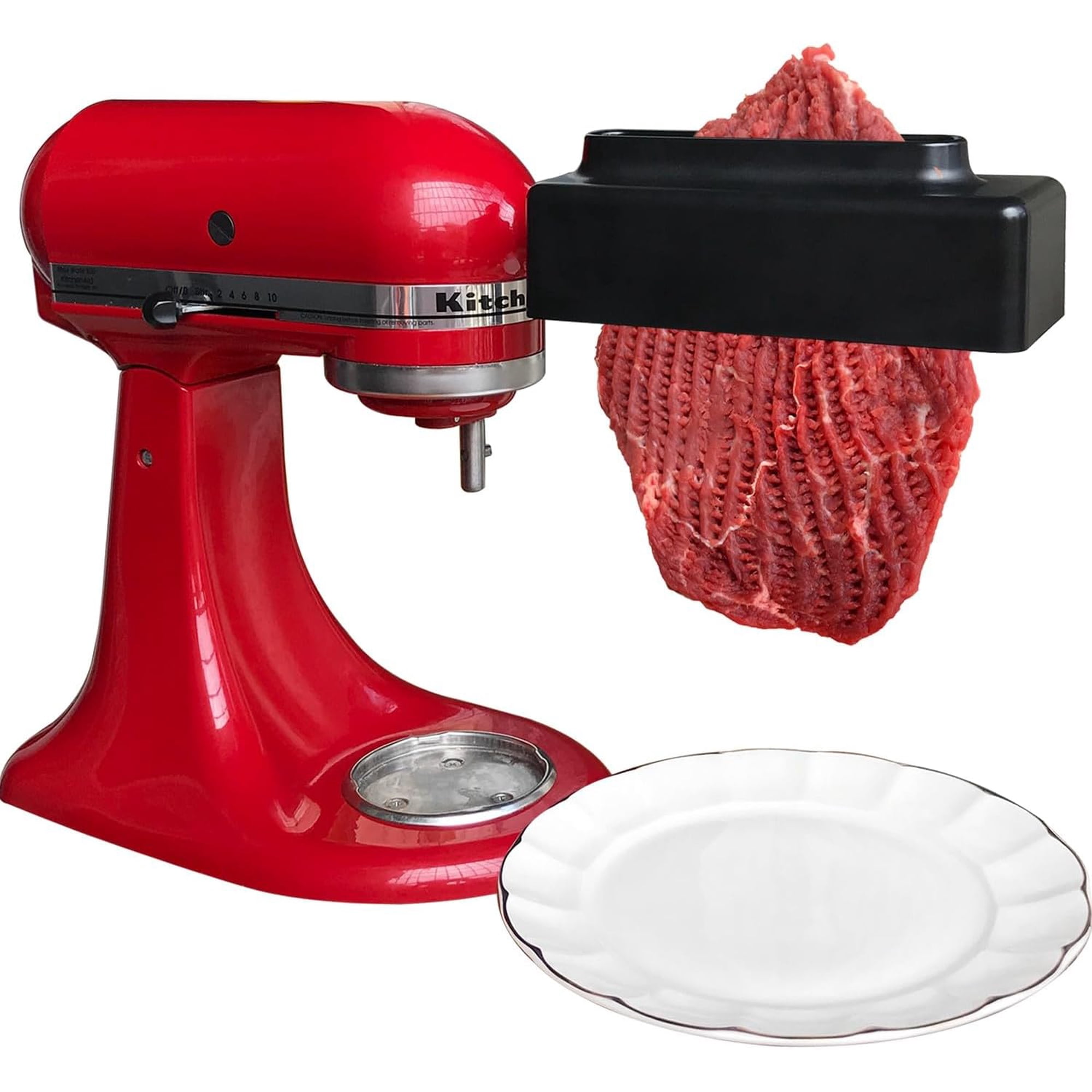 Bsnuo Stainless Steel Meat Tenderizer for KitchenAid Stand Mixers, Adjustable Steak Cuber Processor, Black