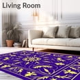 thumbnail image 2 of ODIKA 8'x10' Machine Washable Non-Slip Area Rug, Casbah Snowflake Lattice Holiday Botanical Filigree Design High Traffic Rug, Purple, 502258, 2 of 7
