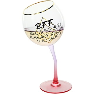 BigMouth 12oz Pink-Stemmed Sassy Fun Drink Wine Glass, Funny Gifts for  Parties 