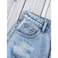 thumbnail image 4 of Girls' Denim Shorts Collection – Bow Embroidered / Distressed Ripped / Allover Bow Print High Waisted Denim Shorts for Kids Summer Casual Wear, 4 of 7