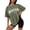 Army Green, variant on HXWCHs Women Solid Color T Shirts 3 Pack Women's Casual Graphic Print Round Neck Loose Fit Short Sleeve Tee top for Everyday Comfort XXL Grey