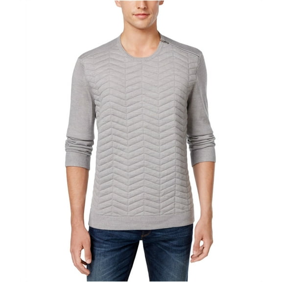Calvin Klein Mens Textured Pullover Sweater, Grey, Large