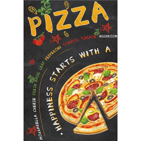 Noete Pizza Metal Tin Sign Vintage 12x16 Inch Funny Wall Art for Home, Kitchen, Bar, Restaurant & Cafe Decor Rustic Aluminum Pizza Metal Tin Sign