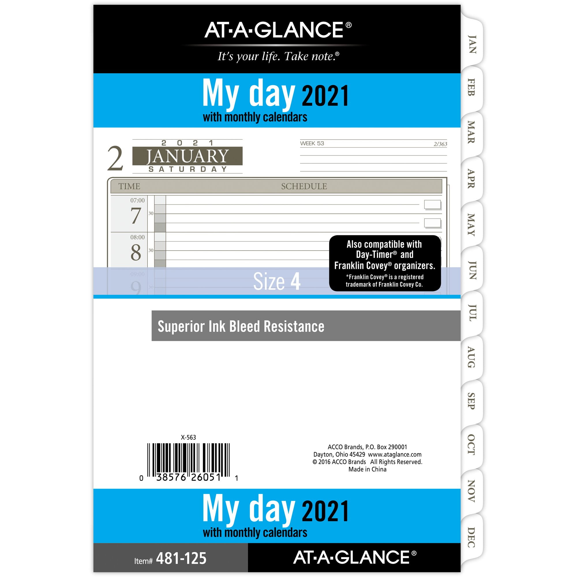 ATAGLANCE Day Runner 1PagePerDay Planner Refill Size 4 Daily