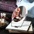 thumbnail image 4 of 2 Pcs Travel Vanity Mirror Mirrors Small for Desk Double-sided Hand Held with Foldable Handel Aluminum Office, 4 of 6