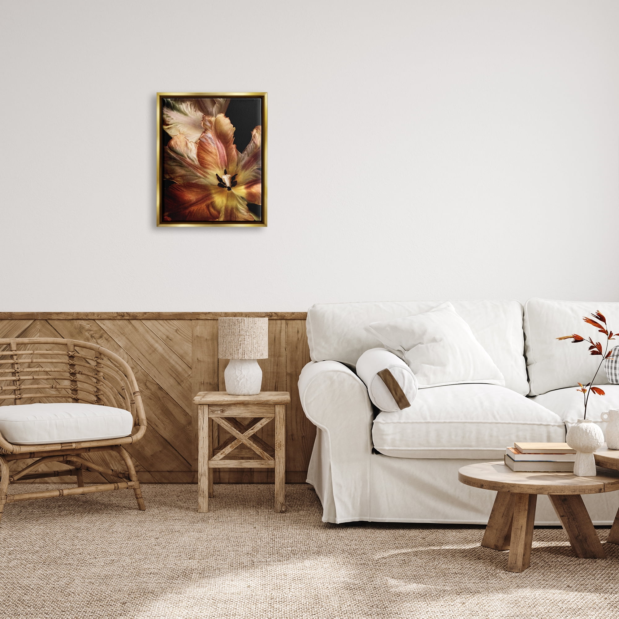 Stupell Industries Tulip Petals Detail Botanical & Floral Photography Gold Floater Framed Art Print Wall Art, 17 x 21