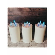 Color Mode Real BLUE Flame Pillar Candle Set of 3 - Zen Blue - Not an Led (Height 5") - MUST SEE!!!