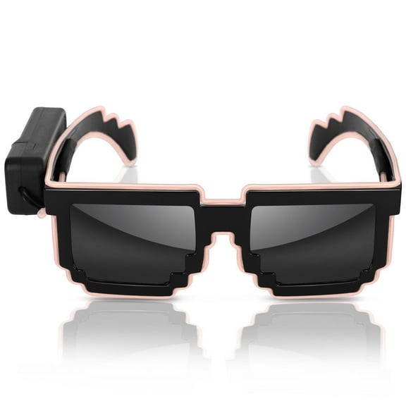 Huanghuaa Cordless LED Light Up Neon Rave Party Sunglasses, Glowing DJ Glasses With 4 Mode Party 9