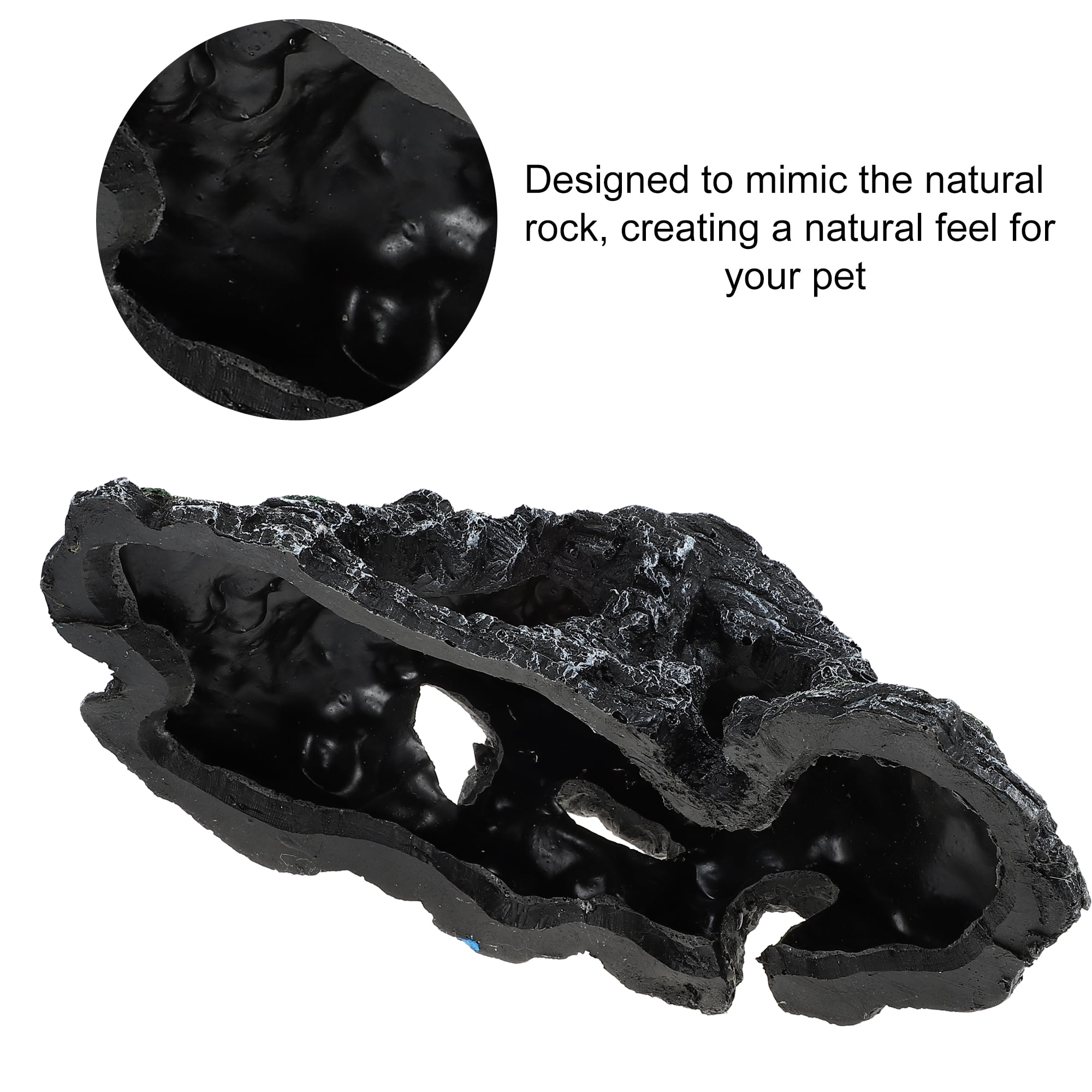 Unique Bargains Turtle Basking Platform Resin Tortoise Rock Aquarium Ornament 11.7"x6"x4.3" Black Green