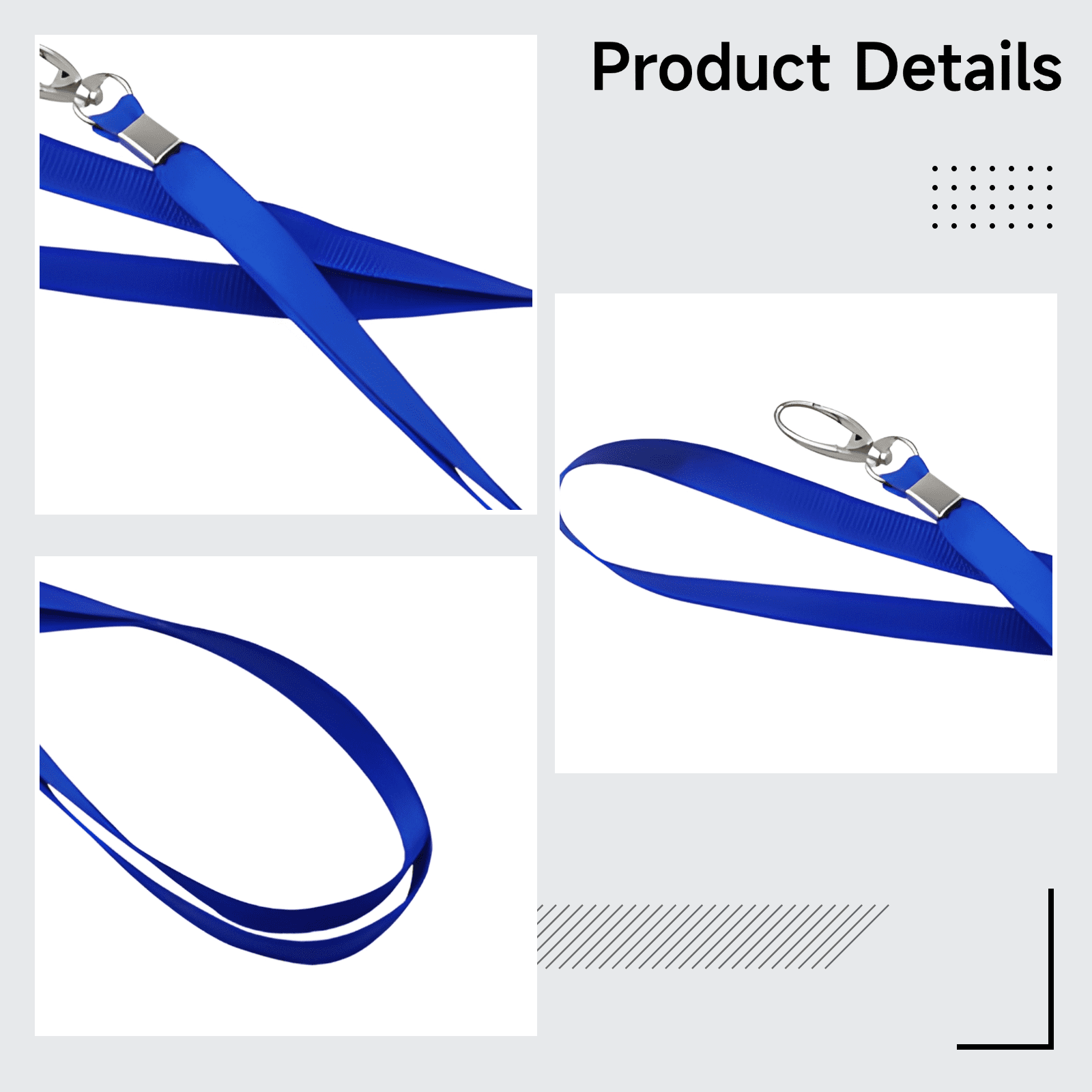 150 Pcs Blue Lanyards For ID Badges, 17.7 in / 45 cm Polyester Necklace Lanyard Bulk with Swivel Hook, 1.0 cm / 0.4 in Lightweight Badge Lanyard for Office, School, Trade Show