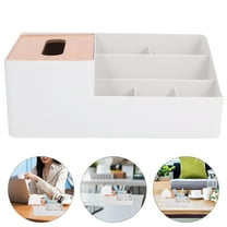 Tissue Box Holder and Tablet Stand Organizer with Storage Compartment for Bedroom and Desktop Use