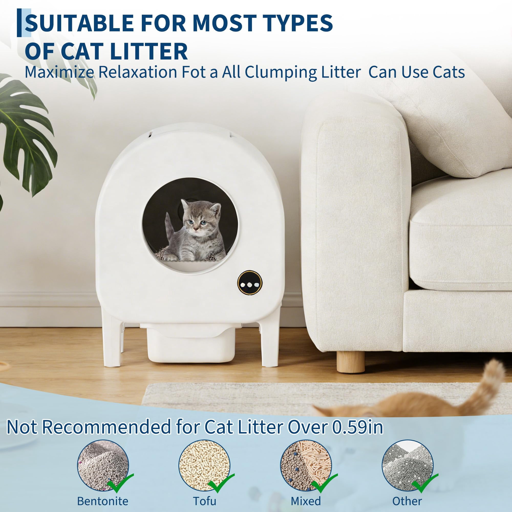 Garvee Automatic Self-Cleaning Cat Litter Box, Easy Maintenance Robot - Dual Safety Features - Smart Odor Control - WiFi APP Control - PT101 WiFi Edition