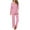 Pink, variant on Wyongtao Womens Long Sleeve Sleepwear Soft Plaid Button Down Loungewear 2 Piece Pjs Pants Set,Black L