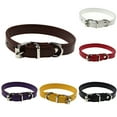 thumbnail image 4 of Farfi Faux Leather Pure Color Cute Dog Pet Cat Puppy Collar Neck Adjustable Buckle (Rose,M), 4 of 13
