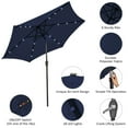 thumbnail image 4 of Gymax Parasol Solaire de 9 Pi à DEL pour Patio, Marché, Acier Inclinable avec Manivelle, Extérieur, Bleu Marine, 4 of 6