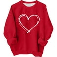 thumbnail image 3 of yoeyez Oversized Crewneck Sweatshirts for Girls Baby Girl Valentines Outfit Heart Printed Long Sleeve Shirts Spring Valentines Clothes Red,2 Years, 3 of 7