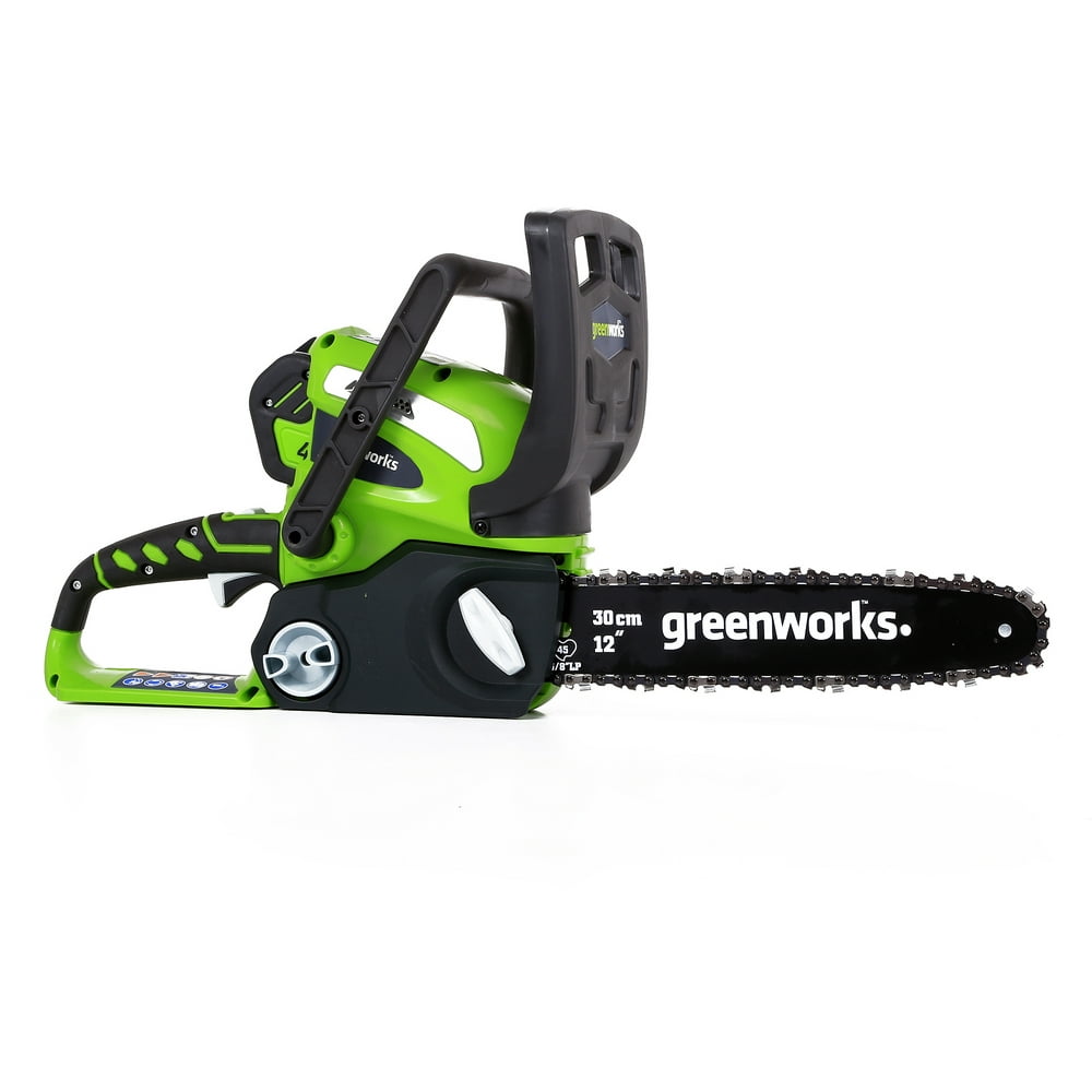 Greenworks G-MAX 12-Inch 40-Volt Cordless Chainsaw 4AH Battery Included .