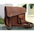 thumbnail image 3 of 11" Leather crossbody messenger office school side shoulder iPad bag for men and women, 3 of 5