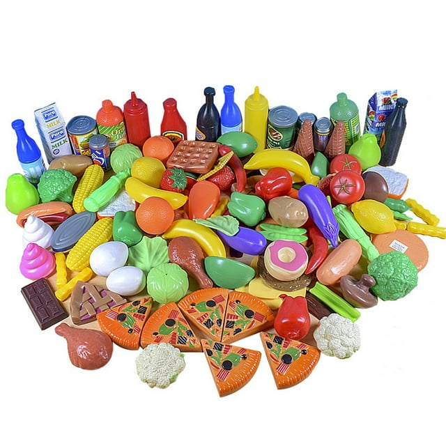 120PCS Play Food Set Creative Fruit Vegetable Pretend Food Toy Kitchen Toy