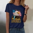 thumbnail image 2 of TOWED22 Women's America 250 Printed Casual T-Shirt United States 250Th Anniversary Patriotic Tee(Navy,M), 2 of 8