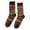 Coffee, variant on 1 pair of retro ethnic style men's socks and women's socks in Maillard color scheme