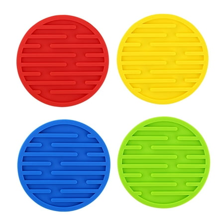 

4 Pcs Thicken Striped Cup Coasters Round Shaped Cup Trays Drain Holders