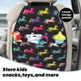 thumbnail image 4 of Cartoon Multicolor Cute Horse Mats Back Seat Protectors, Car Seat Protector Vehicle Organizers Waterproof Cover Back Seat Cover for Kids with 3 Storage Pockets 2 Pack, 4 of 5
