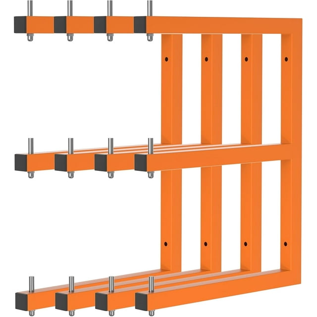 Lumber Rack WallMounted Lumber Storage Rack Heavy Duty Wood Storage Racks with Level System Lb Durable Garage Wood Organizer Orange Lumber Metal Racks for Indoor and Outdoor (