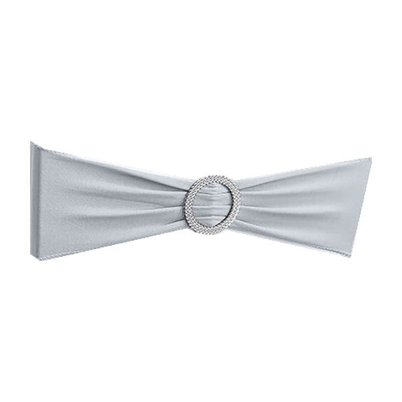Stretch Chair Sashes and Bows for Wedding Decorations, Universal Elastic Spandex Chair Cover Bands with Rhinestone Buckle Bowknot, Banquet Party Ceremony Reception Chair Ties
