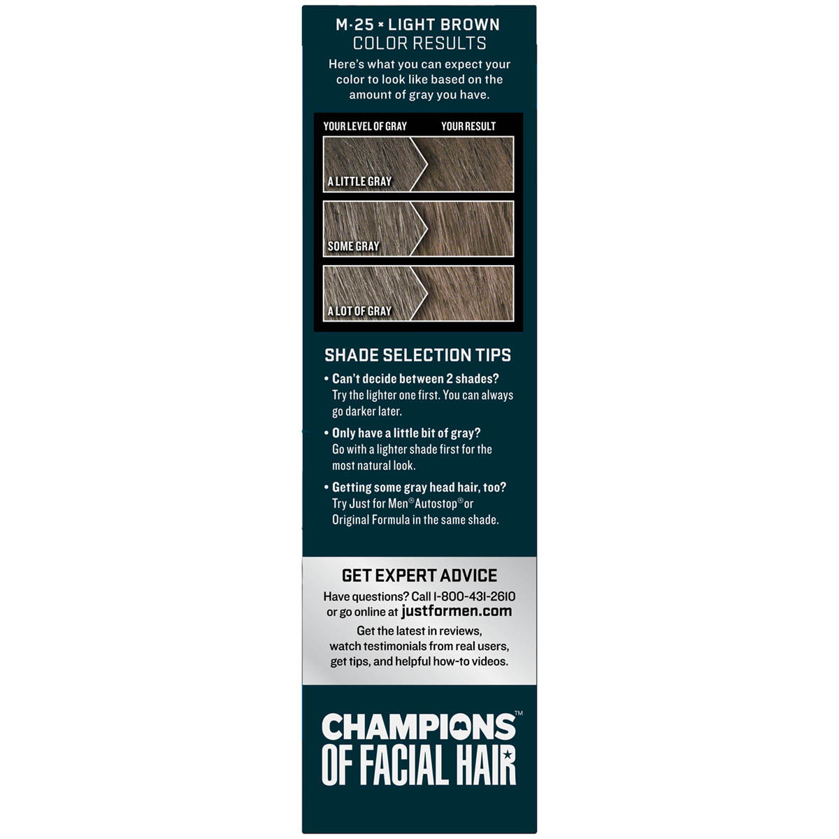 Just For Men Mustache And Beard Facial Hair Color Gel M 45 Dark