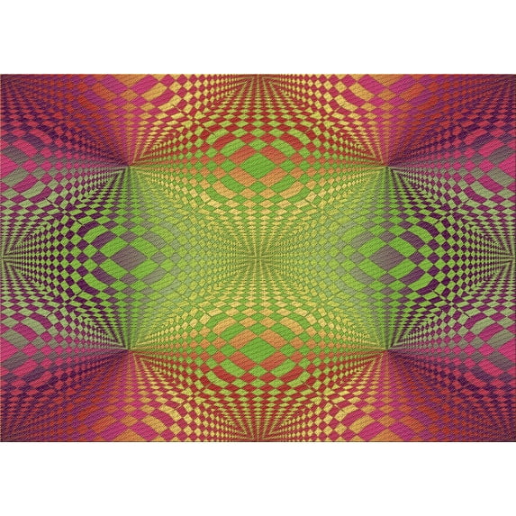 Ahgly Company Indoor Rectangle Patterned Pistachio Green Area Rugs, 2' x 4'