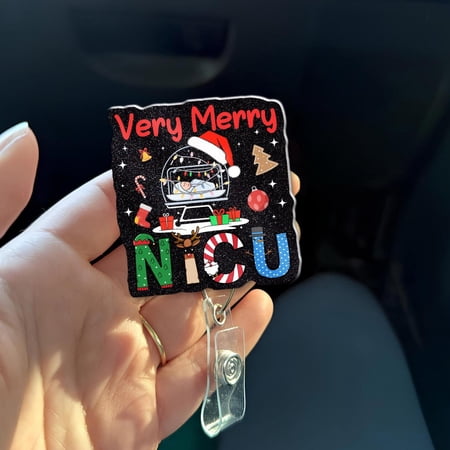 Very Merry NICU Christmas Badge Reel – Cute Neonatal Nurse Gift – Holiday Badge for NICu Nurse, RT, NP, Healthcare Worker - NICu Nurses Week