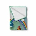 thumbnail image 2 of Children Soft Flannel Fleece Blanket, Plane Hot Air Balloon Helicopter Flying Rainbow Sunny Sky Happy Baby Illustration, Cozy Plush for Indoor and Outdoor Use, 50" x 70", Multicolor, by Ambesonne, 2 of 6