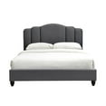 thumbnail image 3 of Queen Bed with Channel Tufted Headboard, Charcoal Gray, 3 of 5