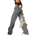 thumbnail image 6 of BRDFRL Cargo Pants Tactical Hiking Pants for Women Stretchy Waist Gray 2XL, 6 of 6