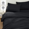 thumbnail image 5 of softan Full Size Sheet Set - Soft Full Bed Sheets - Brushed Microfiber Double Sheet Set 15" Deep Pockets - Breathable 4 Pieces Sheet Set for Full Bed - Bedding Sheets & Pillowcases, Black, 5 of 5