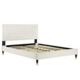 thumbnail image 5 of Platform Bed Frame, Tufted, King, White, Velvet, Mid Century Bedroom, Modern Contemporary Boutique HB35639, 5 of 8