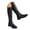 Black, variant on Boots For Women Round Toe Adjustable Strap Knee High Womens Boots Cushion Minimalist Design Knee Length Boots Versatile Everyday Boots Black
