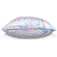 thumbnail image 2 of Holographic Printing Velvet Plush Throw Pillow Cushion Case Cover - 18" x 18" - Invisible Zipper Home Decor Floral for Couch Sofa No Pillow Insert, 2 of 5