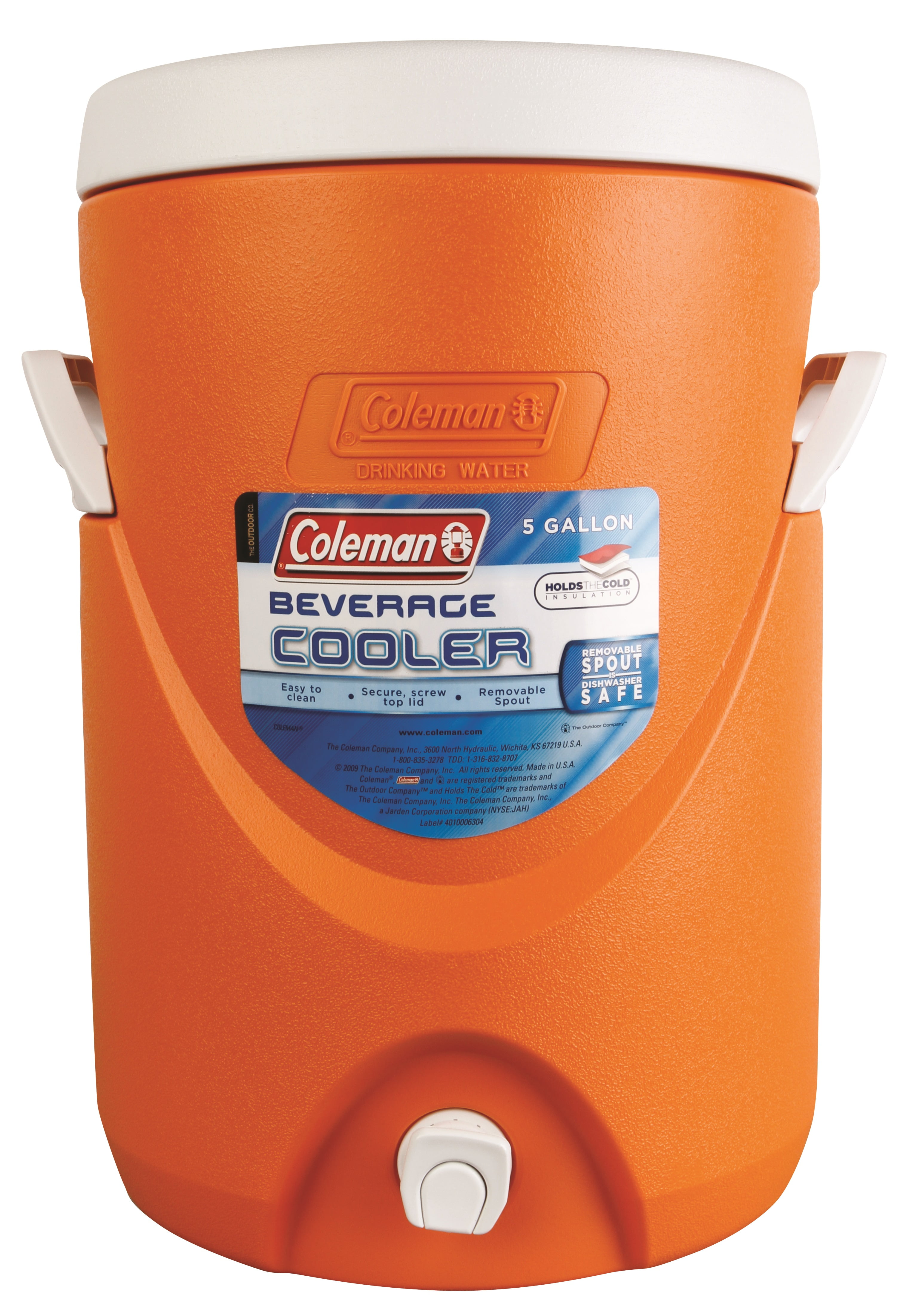 Coleman 5Gallon Team Cooler Handle ScrewTop Drink Cooler (Orange
