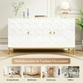 thumbnail image 6 of Boyel Living 3-Door Sideboard Buffet Cabinet, Accent Storage Cabinet with Adjustable Shelves, Credenzas Buffet Cabinet for Entryway Living Room, White, 6 of 6