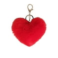 thumbnail image 2 of Elainilye Faux Fur Plush Heart Shape Keychain Pendant, Soft Fluffy Key Ring Book Bag Charm, Cute Bag Accessory for Backpacks, Purses, Luggage Decor, School Supplies, Daily Use, 2 of 6