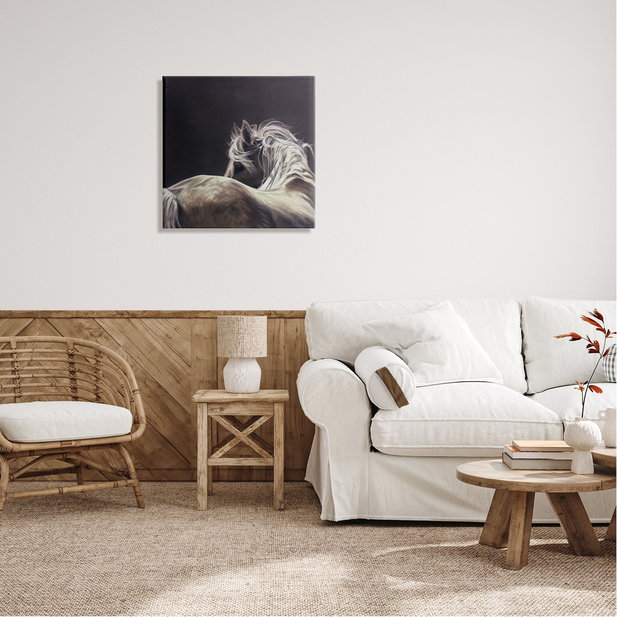 Stupell Industries Double Take Horse Portrait Animals & Insects Painting Gallery Wrapped Canvas Print Wall Art, 24 x 24