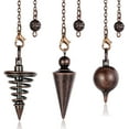 thumbnail image 1 of ORUYROP Pendulum Set Copper Metal Pendulum for Dowsing Divination Witchcraft Reiki Balance Meditation Fate Quiz Pendulum Divination Tool Bronze 3 Pcs, 1 of 6