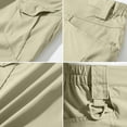 thumbnail image 5 of Men's Quick-drying Cargo Shorts with Multiple Pockets and Adjustable Waistband Featuring Tactical Design for Hiking Trails Outdoor Adventures Game Days Khaki M, 5 of 7