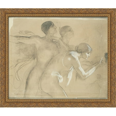 The Apotheosis of Bavaria 32x28 Large Gold Ornate Wood Framed Canvas Art by Nikolaos Gyzis