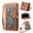 Brown, variant on Dteck RFID Blocking PU Leather Wallet Card Case with Crossbody Strap for iPhone 17, Shockproof Zipper Pocket Flip Stand Cover, Blue