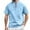 Blue, variant on European Button Open Neck Pocket Stand Up Collar Business Short Sleeved Men Casual Loose Comfortable T Shirts Men's Loose Fit Shirts