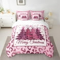 thumbnail image 2 of Homewish Pink Xmas Tree Girl 7-Piece Twin Bedding Sets,Bling Glitter Bedding Comforter Set,Animal Cheetah Print Breathable Sheet Sets,Merry Christmas Home Decor,Reversible, 2 of 8