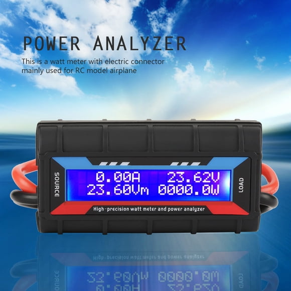 Medidor de potencia de voltaje y amperímetro de alta precisión de 8 V a 60 V, analizador de potencia para modelos de aviones (130 A)